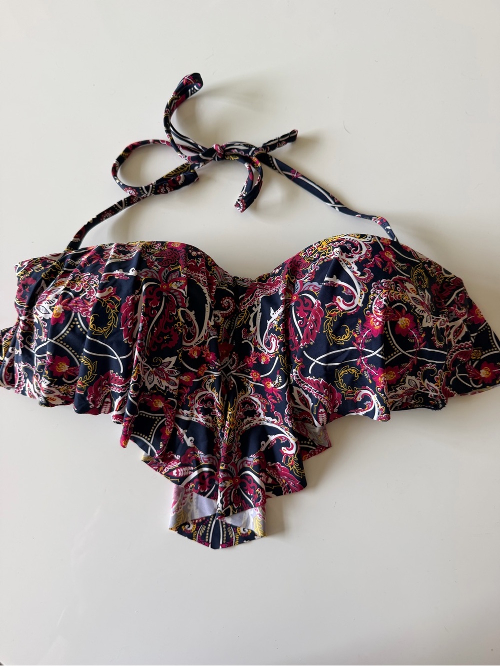 Ruffle bandeau bikini top